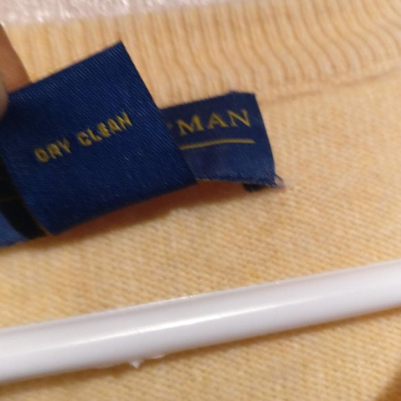 Sweetcorn Yellow Sweater, Pure Cashmere, 100% CASHMERE Ribbed Knit Sweater XXL - Picture 6 of 9